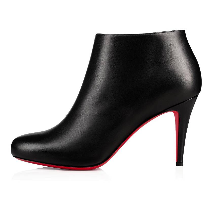 Women's Christian Louboutin Belle 85mm Leather Ankle Boots - Black [9046-723]